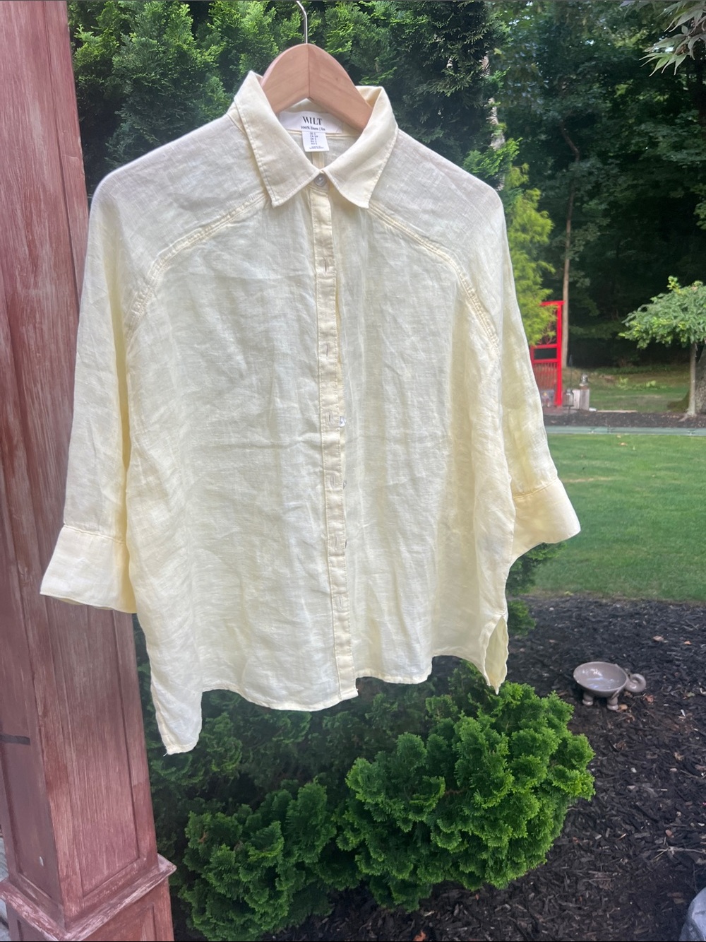 Wilt Pale Yellow Linen Button-Down Shirt